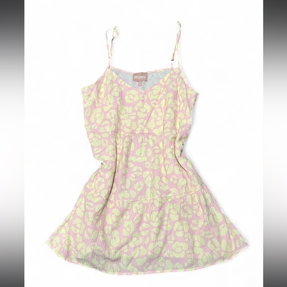 Show Me Your Mumu Caroline Mini Dress in the "Lemonade Cheetah" print Size M - Picture 3 of 5